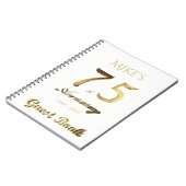 75e Jubileum 75 jaar Gastenboek Goud Notitieboek (Linkerzijde)