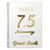 75e Jubileum 75 jaar Gastenboek Goud Notitieboek (Voorkant)