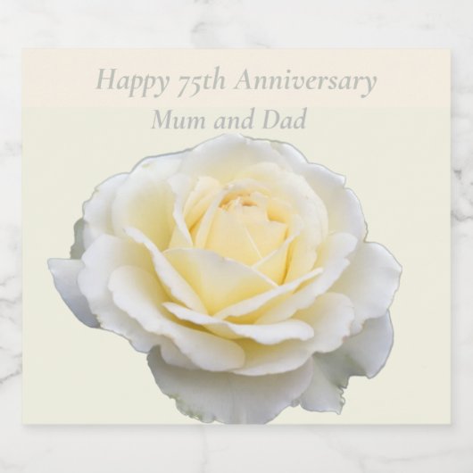 75e Jubileum bewerkbaar Sparkling Wijnetiket (Enkel label)