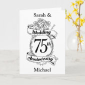 75e Jubileum bloemen Kaart (Gele Bloem)