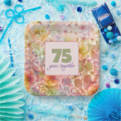 75e Jubileum Cosmos Floral Design Papieren Bordje (Feest)