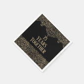 75e Jubileum Gold Lace op Black Napkins Servet (Hoek)