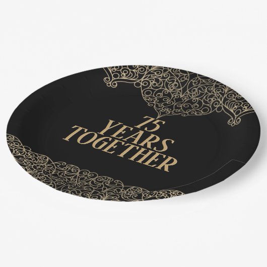 75e Jubileum Gold Lace op zwart Bord (Gekanteld)