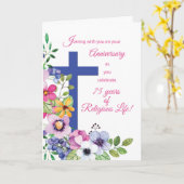 75e Jubileum non Religious Life Cross, Flowers Kaart (Gele Bloem)
