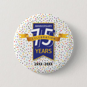 75e JUBILEUM ontwerp Ronde Button 5,7 Cm