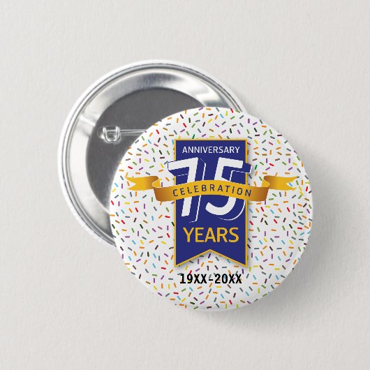 75e JUBILEUM ontwerp Ronde Button 5,7 Cm (Voorkant /achterkant)