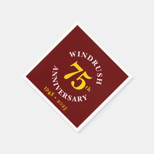 75e Jubileum papier met windruitgeneratie Servet (Hoek)