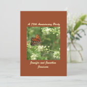 75e Jubileum partij-uitnodigingsvlinder Kaart (Staand voorkant)