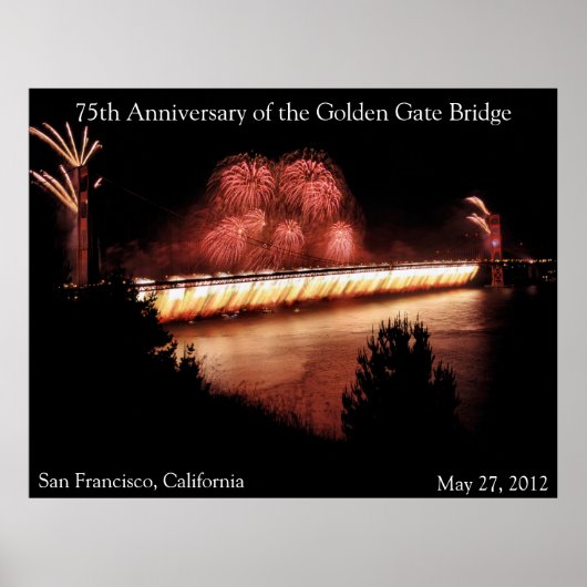 75e Jubileum van de Golden Gate Bridge Poster (Voorkant)