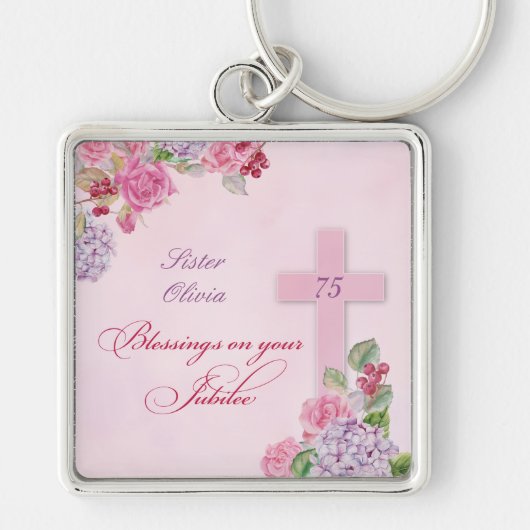 75e Jubileum van het religieuze leven Katholieke n Sleutelhanger (Voorkant)