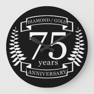 75e JUBILEUM voor bruiloft DIAMOND GOLD Grote Klok