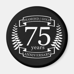 75e JUBILEUM voor bruiloft DIAMOND GOLD Magneet