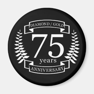 75e JUBILEUM voor bruiloft DIAMOND GOLD Magneet