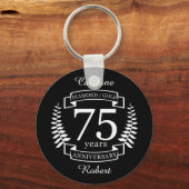 75e JUBILEUM voor bruiloft DIAMOND GOLD Sleutelhanger (Voorkant)