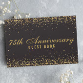 75e Jubileum Zwart Goud Confetti Elegant Gastenboek