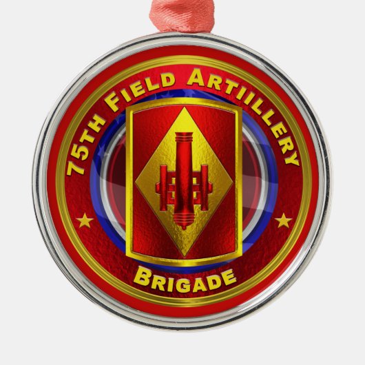 75e kerstfeestelijke hulpbrigade metalen ornament (Voorkant)