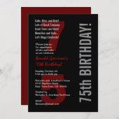 75e moderne zwarte witte rode metalen kaart (Voorkant / Achterkant)