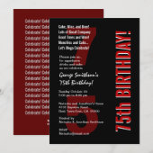 75e moderne zwarte witte rode Sjabloon Kaart (Voorkant / Achterkant)