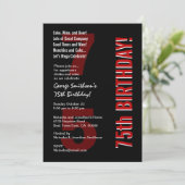 75e moderne zwarte witte rode Sjabloon Kaart (Staand voorkant)