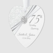75e of 60e Diamond Wedding Jubileum Keepasje Ornament (voorkant)
