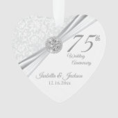 75e of 60e Diamond Wedding Jubileum Keepasje Ornament (voorkant)