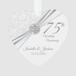 75e of 60e Diamond Wedding Jubileum Keepasje Ornament