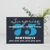 75e OPLEIDING Blauw en Midnight Birthday Party Kaart (Staand voorkant)
