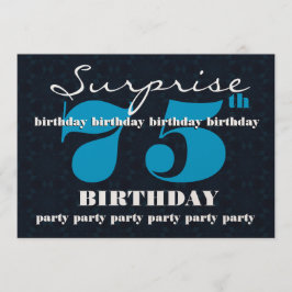75e OPLEIDING Blauw en Midnight Birthday Party Kaart