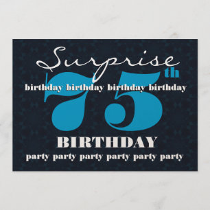 75e OPLEIDING Blauw en Midnight Birthday Party Kaart
