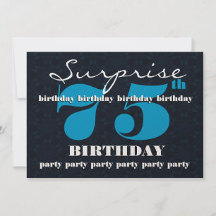 75e OPLEIDING Blauw en Midnight Birthday Party Kaart