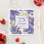 75e Paarse geelachtige Waterverf (Floral) Servet (Insitu)