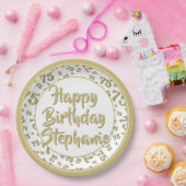 75e Partij Willekeurige Nummer Patroon Goud/Wit Papieren Bordje (Feest)