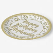 75e Partij Willekeurige Nummer Patroon Goud/Wit Papieren Bordje (Gekanteld)