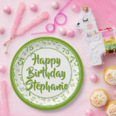 75e Partij Willekeurige Nummer Patroon Groen/Wit Papieren Bordje (Feest)