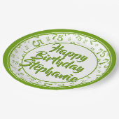 75e Partij Willekeurige Nummer Patroon Groen/Wit Papieren Bordje (Gekanteld)