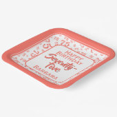 75e Partij Willekeurige Nummer Patroon Koraal/Wit Papieren Bordje (Gebogen)