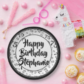 75e Partij Willekeurige Nummer Patroon Zwart/Wit Papieren Bordje (Feest)