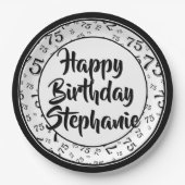 75e Partij Willekeurige Nummer Patroon Zwart/Wit Papieren Bordje (Voorkant)