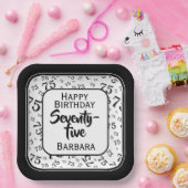 75e Partij Willekeurige Nummer Patroon Zwart/Wit Papieren Bordje (Feest)