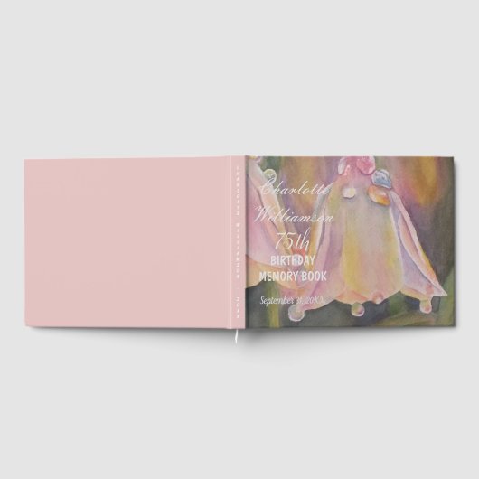 75e pastei Bell Floral Birthday Memory Gastenboek (Volledig)