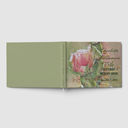 75e perzik cactus Floral verjaardagsgeheugen Gastenboek (Volledig)