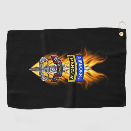 75e Ranger Airborne Flaming Dagger Golfhanddoek (Horizontaal)