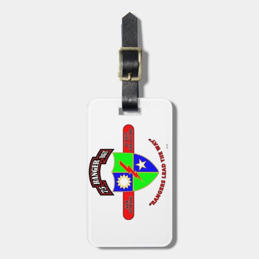 75E RANGER BATTALION "ARMY RANGERS" BAGAGELABEL (Voorkant verticaal)