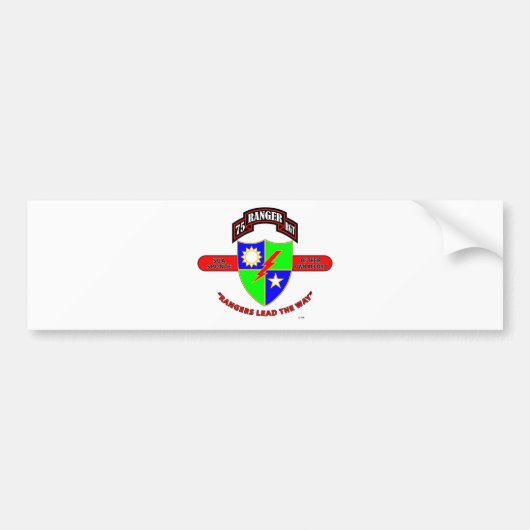 75E RANGER BATTALION "ARMY RANGERS" BUMPERSTICKER (Voorkant)