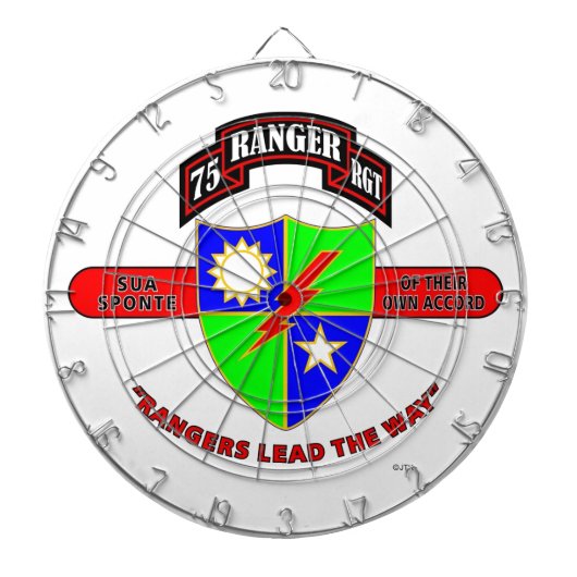 75E RANGER BATTALION "ARMY RANGERS" DARTBORD (Voorkant)