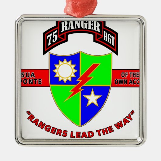 75E RANGER BATTALION "ARMY RANGERS" METALEN ORNAMENT (Voorkant)