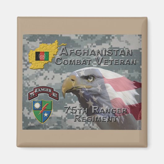 75e Ranger Regiment Afghaans gevechtsveteraan Magneet (Voorkant)