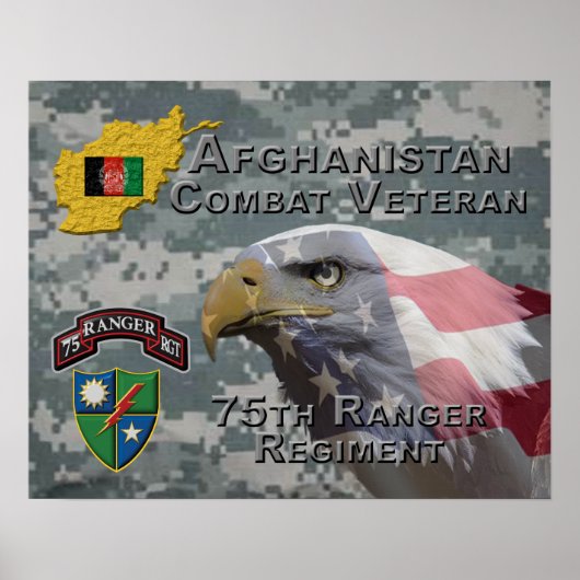 75e Ranger Regiment Afghaans gevechtsveteraan Poster (Voorkant)