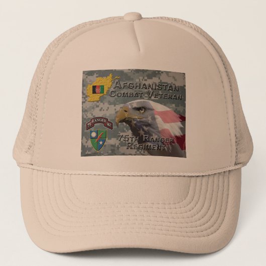 75e Ranger Regiment Afghaans gevechtsveteraan Trucker Pet (Voorkant)