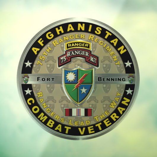 75e Ranger Regiment Afghanistan Veteraan Raamsticker (Vel 3)